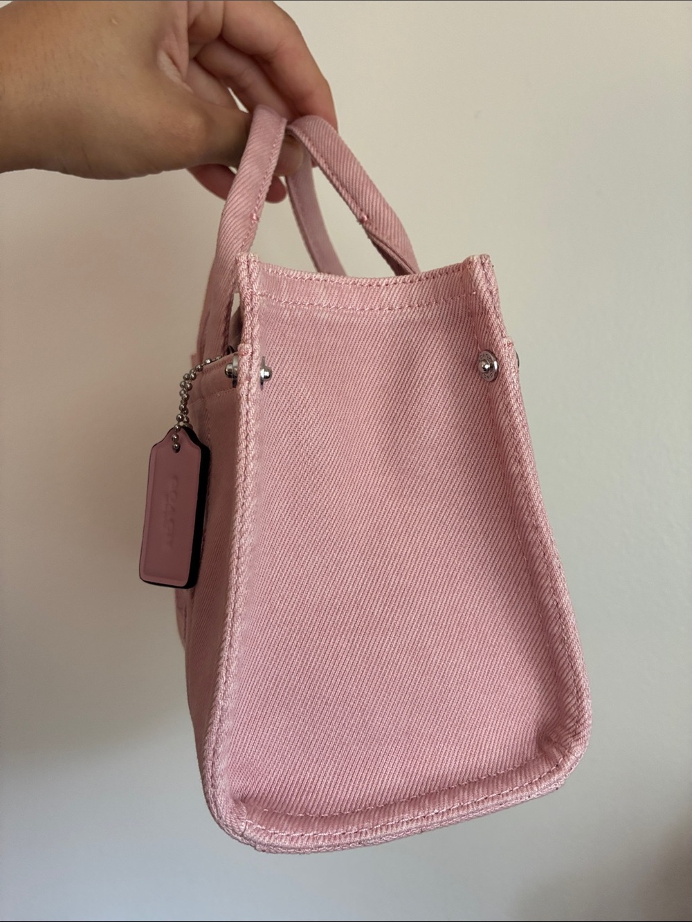 Coach Pink Demin Cargo Mini Tote Bag - Picture 4 of 11